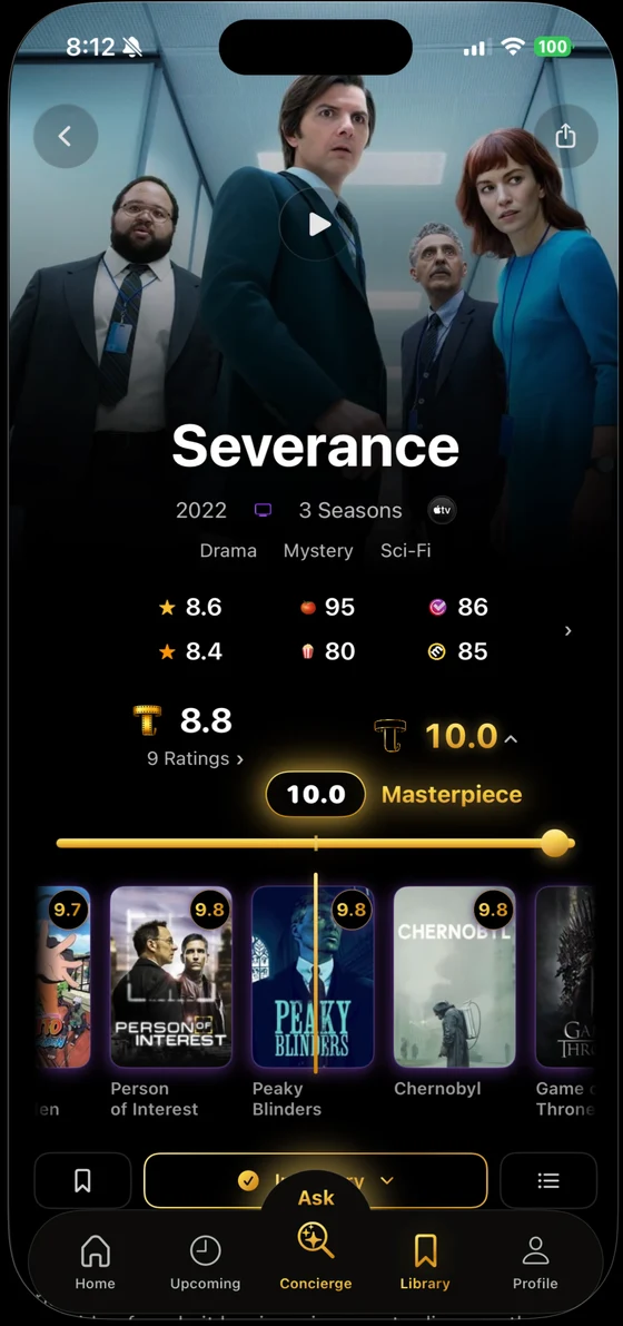 Telly app screen 1